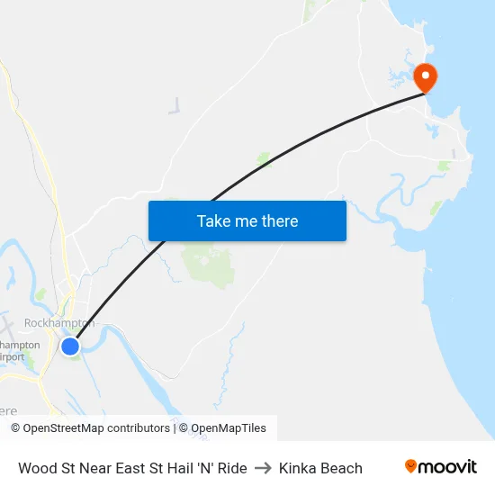 Wood St Near East St Hail 'N' Ride to Kinka Beach map