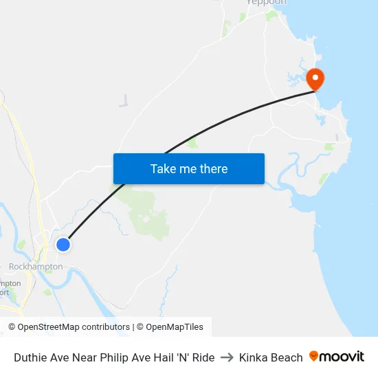 Duthie Ave Near Philip Ave Hail 'N' Ride to Kinka Beach map