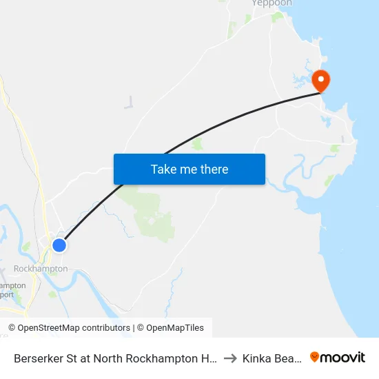 Berserker St at North Rockhampton High to Kinka Beach map