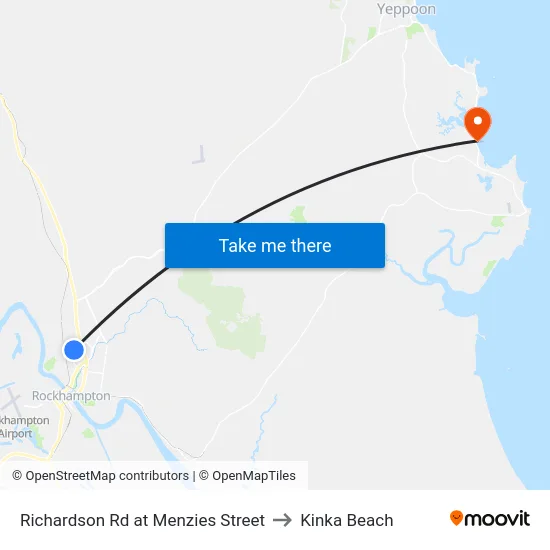 Richardson Rd at Menzies Street to Kinka Beach map
