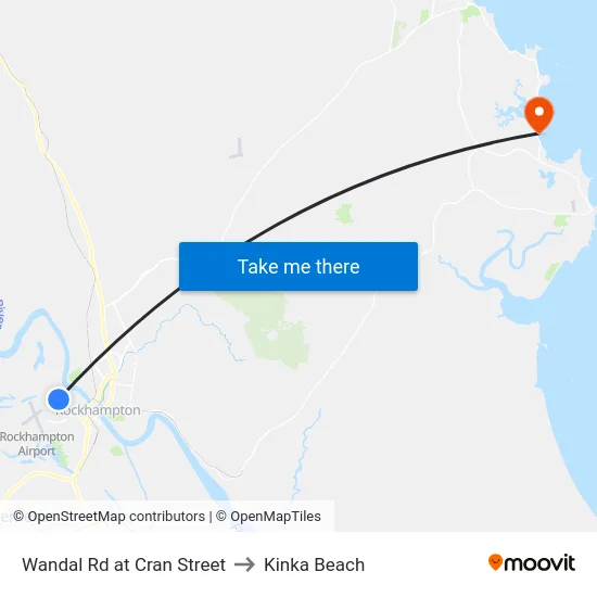 Wandal Rd at Cran Street to Kinka Beach map