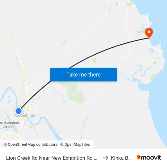 Lion Creek Rd Near New Exhibition Rd Hail 'N' Ride to Kinka Beach map