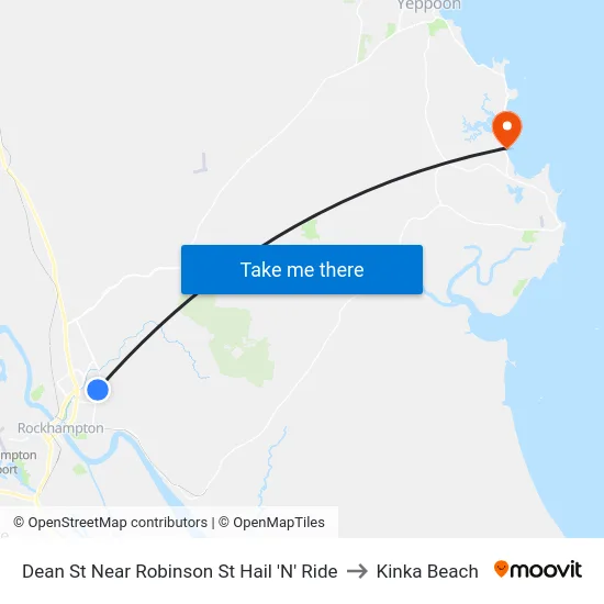 Dean St Near Robinson St Hail 'N' Ride to Kinka Beach map
