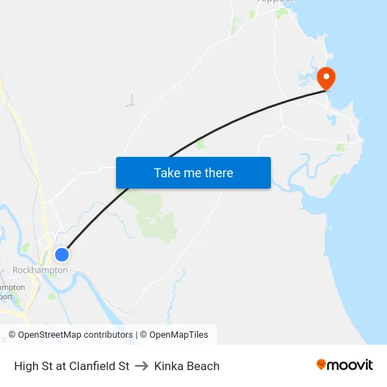 High St at Clanfield St to Kinka Beach map
