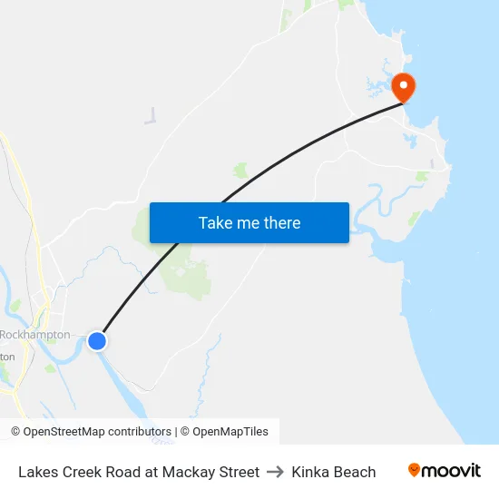 Lakes Creek Road at Mackay Street to Kinka Beach map