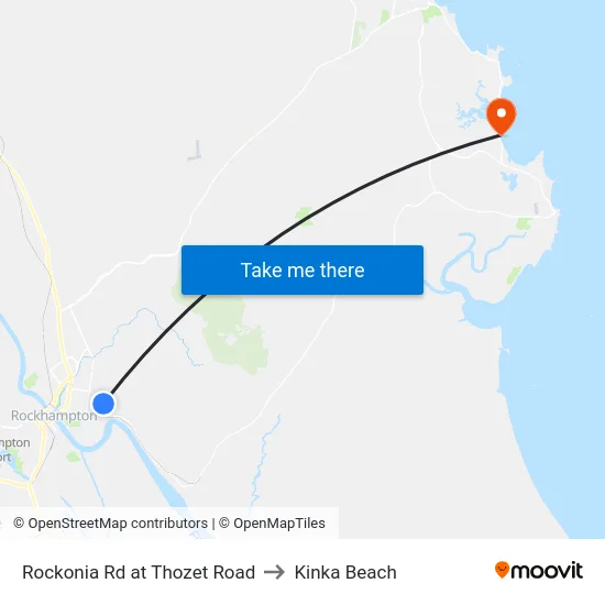 Rockonia Rd at Thozet Road to Kinka Beach map