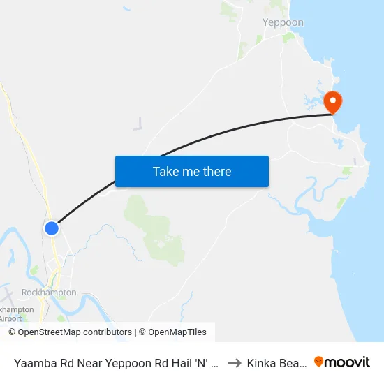 Yaamba Rd Near Yeppoon Rd Hail 'N' Ride to Kinka Beach map