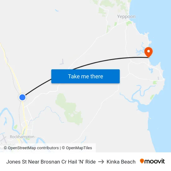 Jones St Near Brosnan Cr Hail 'N' Ride to Kinka Beach map