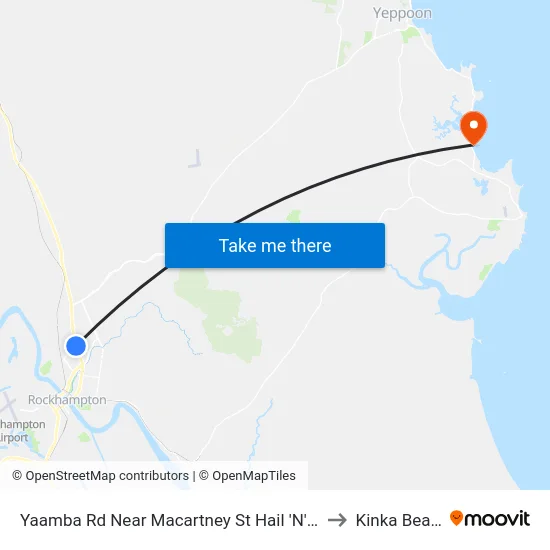 Yaamba Rd Near Macartney St Hail 'N' Ride to Kinka Beach map