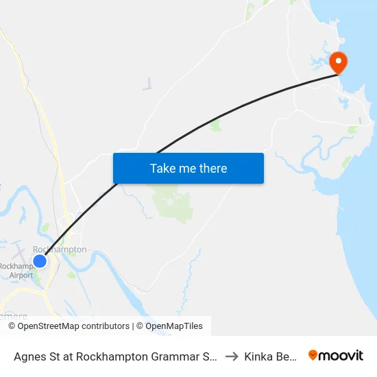 Agnes St at Rockhampton Grammar School to Kinka Beach map