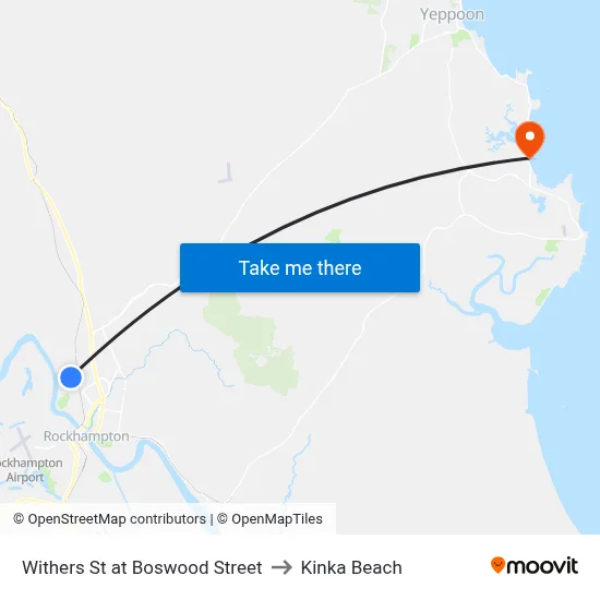 Withers St at Boswood Street to Kinka Beach map