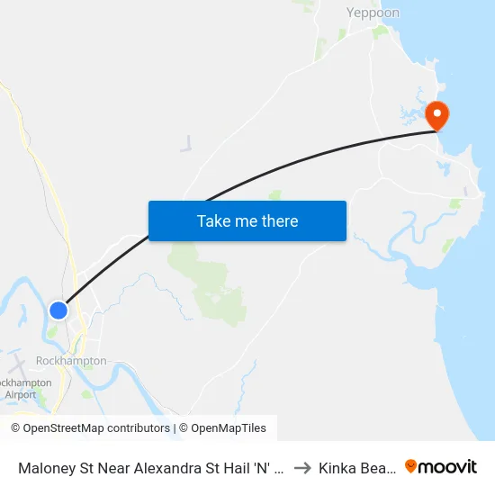 Maloney St Near Alexandra St Hail 'N' Ride to Kinka Beach map