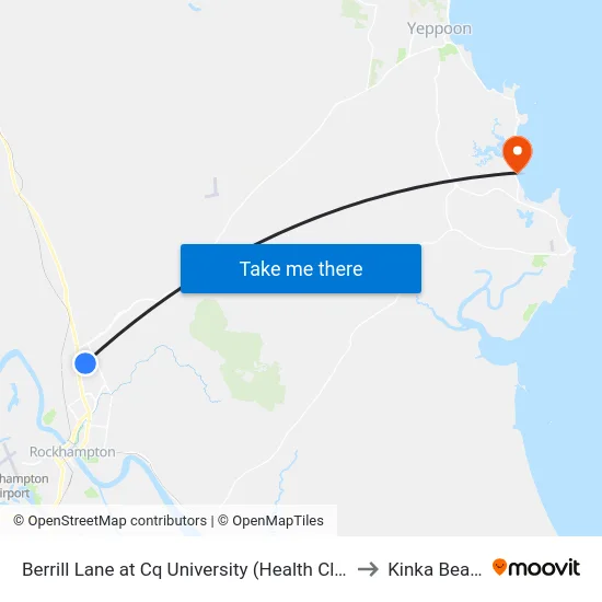 Berrill Lane at Cq University (Health Clinic) to Kinka Beach map