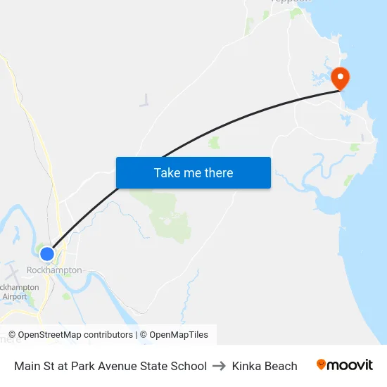 Main St at Park Avenue State School to Kinka Beach map