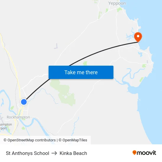 St Anthonys School to Kinka Beach map