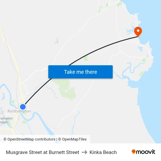Musgrave Street at Burnett Street to Kinka Beach map