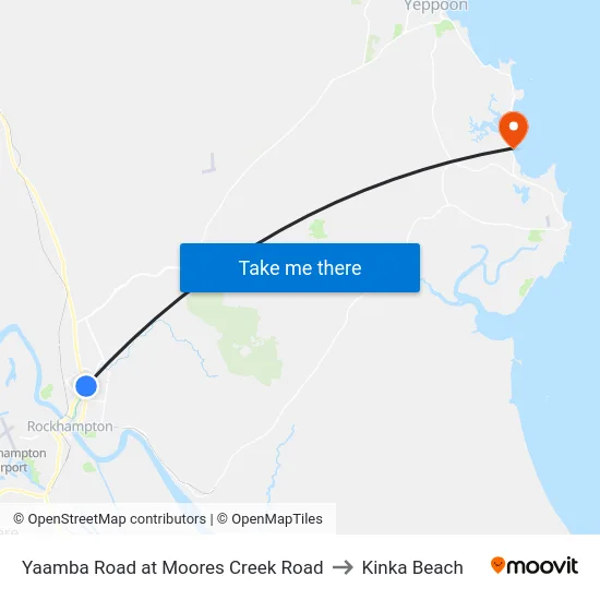 Yaamba Road at Moores Creek Road to Kinka Beach map