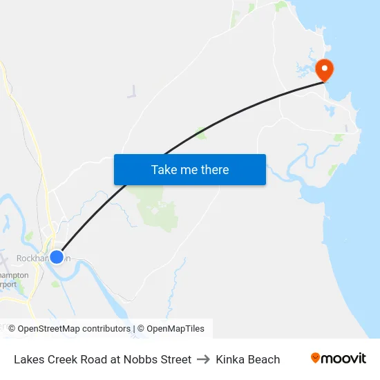Lakes Creek Road at Nobbs Street to Kinka Beach map
