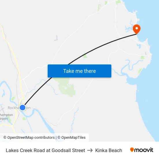 Lakes Creek Road at Goodsall Street to Kinka Beach map