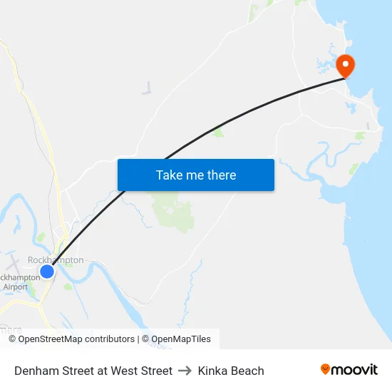 Denham Street at West Street to Kinka Beach map