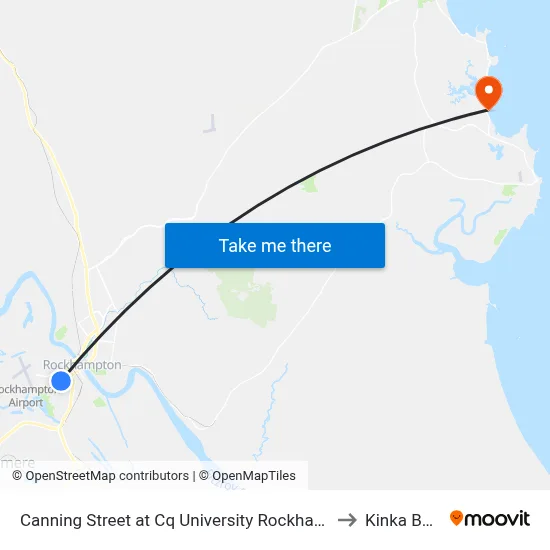 Canning Street at Cq University Rockhampton City to Kinka Beach map