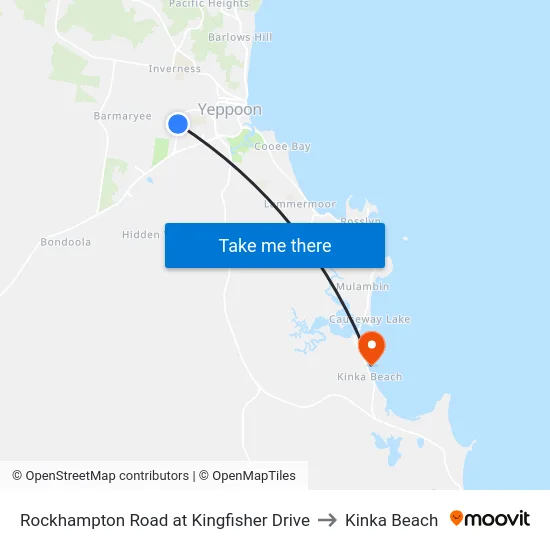 Rockhampton Road at Kingfisher Drive to Kinka Beach map