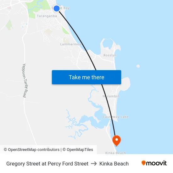 Gregory Street at Percy Ford Street to Kinka Beach map