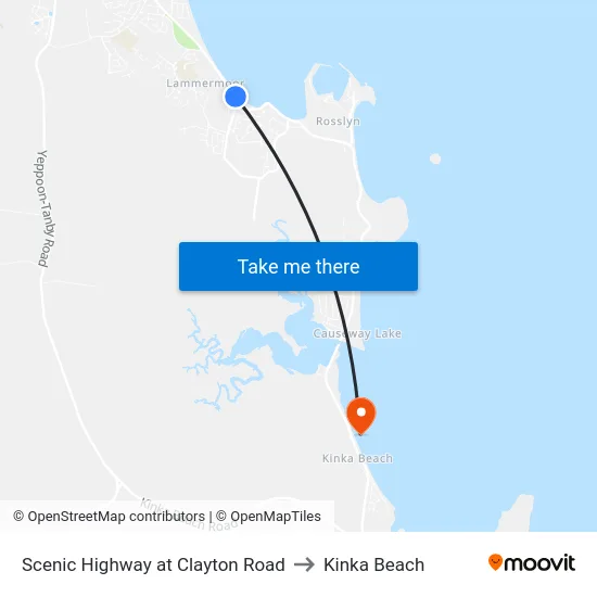 Scenic Highway at Clayton Road to Kinka Beach map