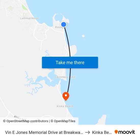 Vin E Jones Memorial Drive at Breakwater Drive to Kinka Beach map