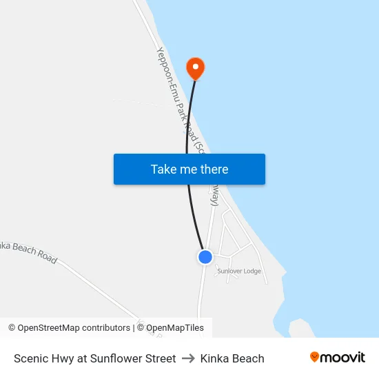 Scenic Hwy at Sunflower Street to Kinka Beach map