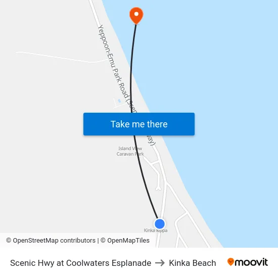 Scenic Hwy at Coolwaters Esplanade to Kinka Beach map