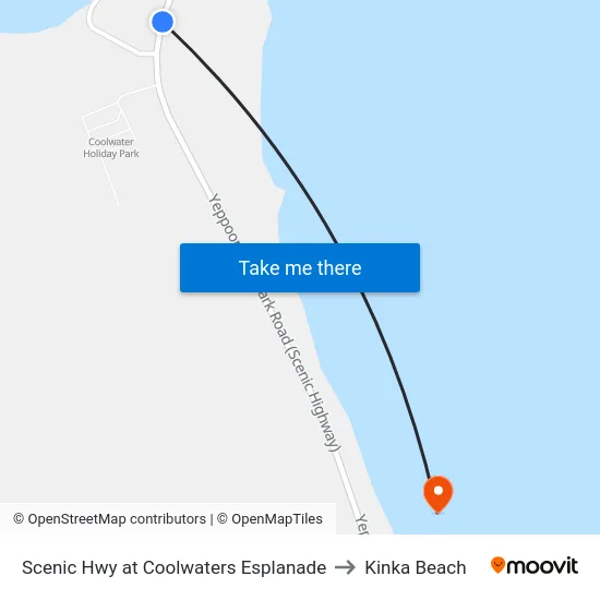 Scenic Hwy at Coolwaters Esplanade to Kinka Beach map