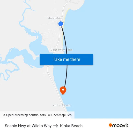 Scenic Hwy at Wildin Way to Kinka Beach map