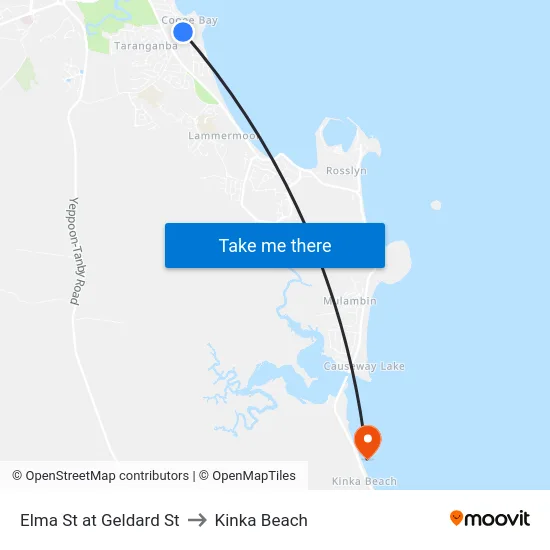 Elma St at Geldard St to Kinka Beach map