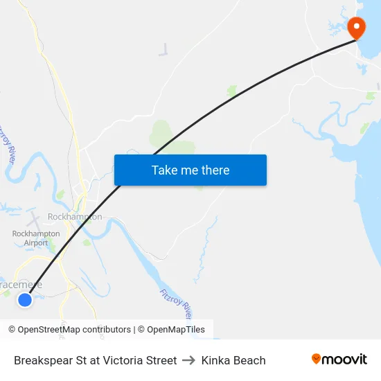 Breakspear St at Victoria Street to Kinka Beach map