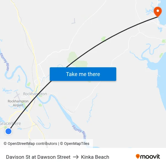Davison St at Dawson Street to Kinka Beach map