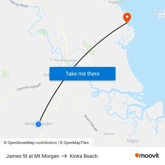 James St at Mt Morgan to Kinka Beach map