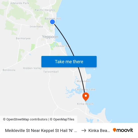 Meikleville St Near Keppel St Hail 'N' Ride to Kinka Beach map