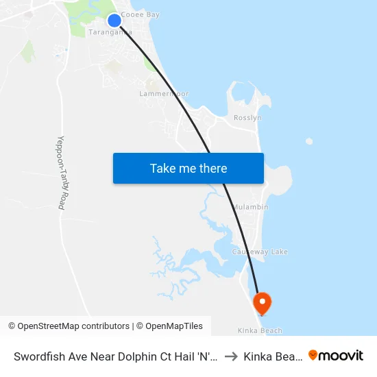 Swordfish Ave Near Dolphin Ct Hail 'N' Ride to Kinka Beach map