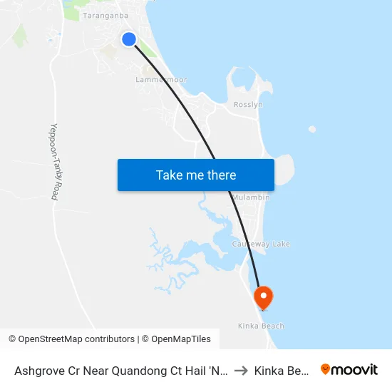 Ashgrove Cr Near Quandong Ct Hail 'N' Ride to Kinka Beach map