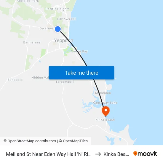 Meilland St Near Eden Way Hail 'N' Ride to Kinka Beach map