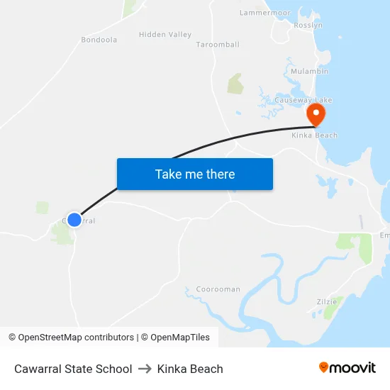 Cawarral State School to Kinka Beach map