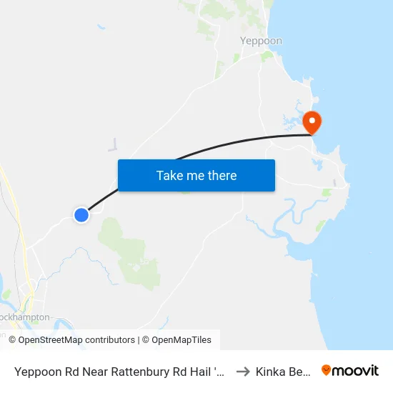 Yeppoon Rd Near Rattenbury Rd Hail 'N' Ride to Kinka Beach map