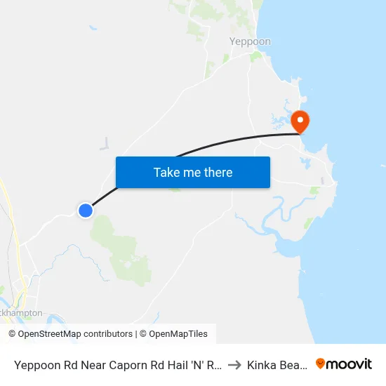 Yeppoon Rd Near Caporn Rd Hail 'N' Ride to Kinka Beach map