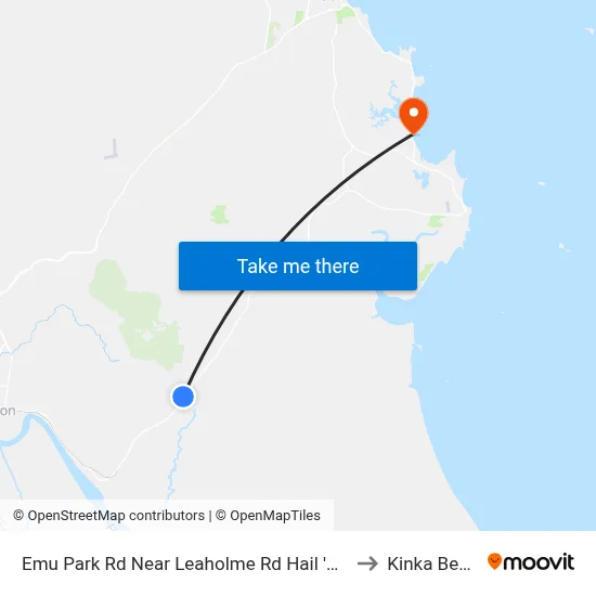 Emu Park Rd Near Leaholme Rd Hail 'N' Ride to Kinka Beach map