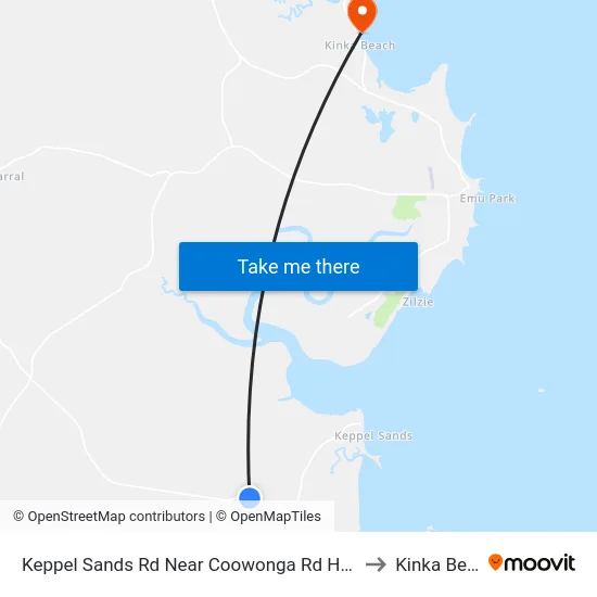 Keppel Sands Rd Near Coowonga Rd Hail 'N' Ride to Kinka Beach map