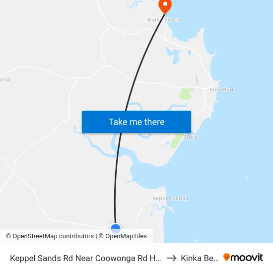 Keppel Sands Rd Near Coowonga Rd Hail 'N' Ride to Kinka Beach map