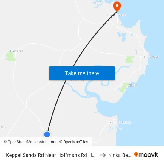 Keppel Sands Rd Near Hoffmans Rd Hail 'N' Ride to Kinka Beach map