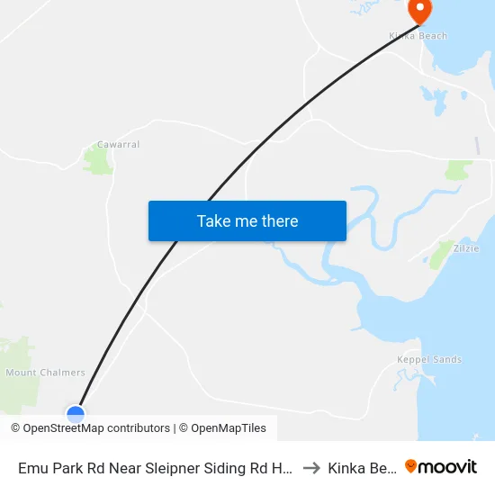 Emu Park Rd Near Sleipner Siding Rd Hail 'N' Ride to Kinka Beach map