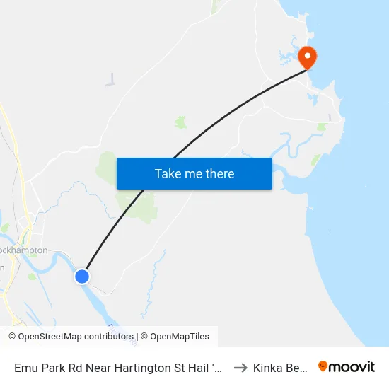Emu Park Rd Near Hartington St Hail 'N' Ride to Kinka Beach map